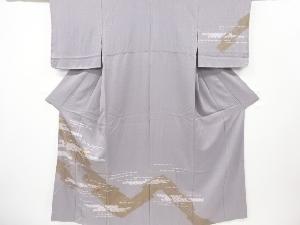 リサイクル　絞り　霞に草花模様刺繍訪問着